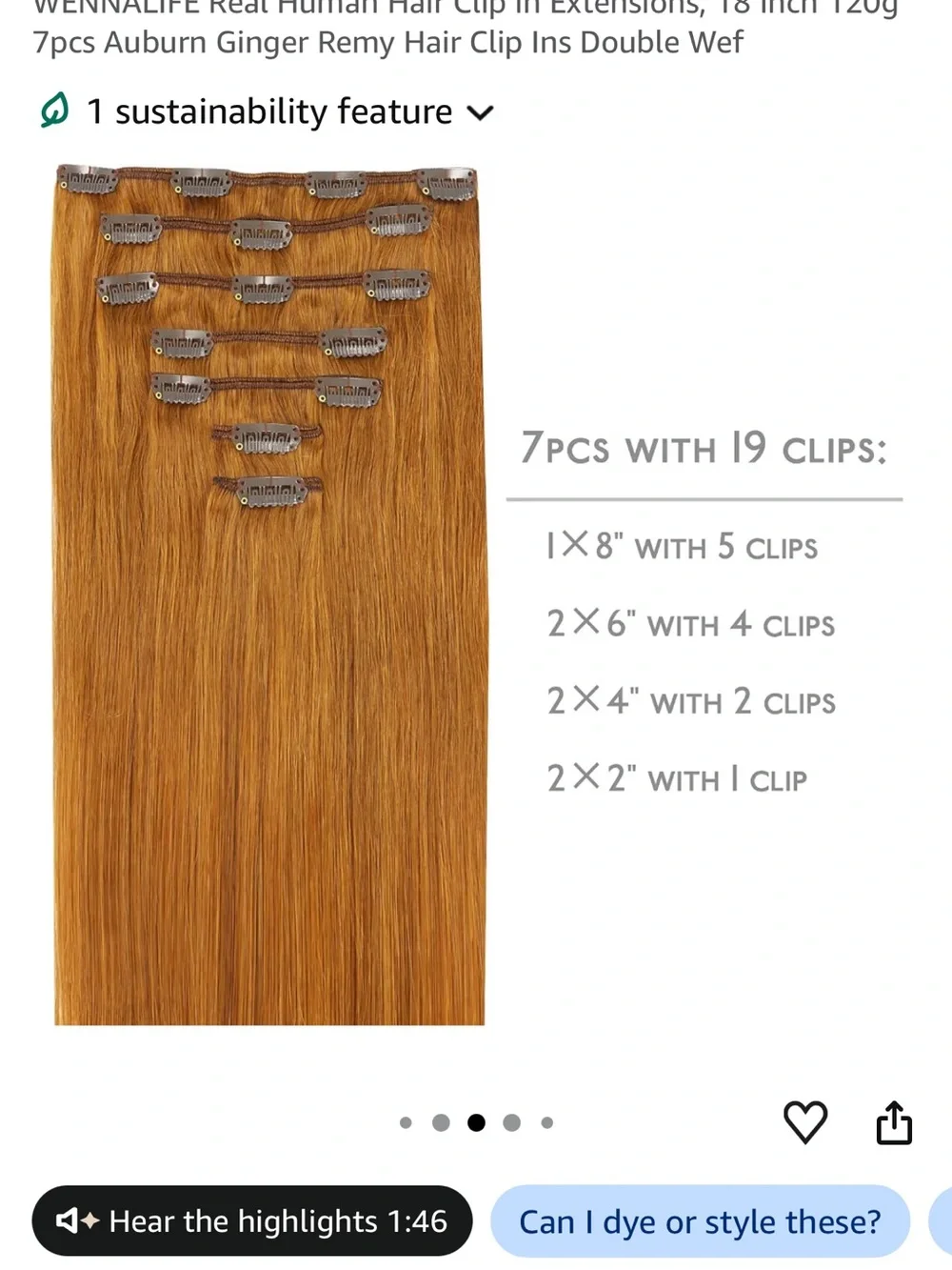 Wennalife Warm Auburn Clip-In Remy Hair Extensions